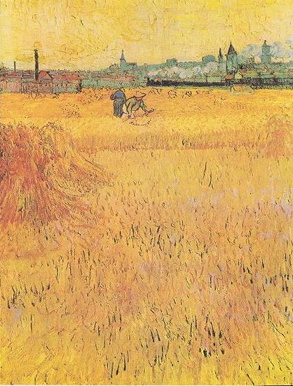 Vincent Van Gogh Wheat field with View of Arles oil painting image